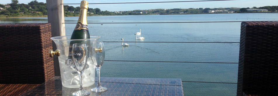Champagne and swans